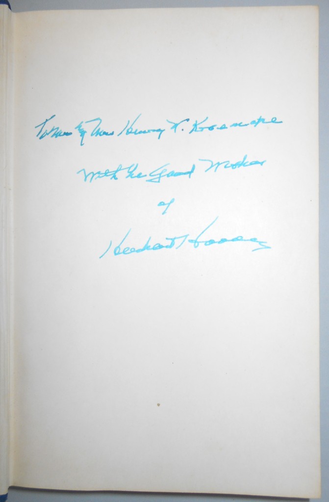 HOOVER, HERBERT. Addresses upon the American Road: 1950-1955. Signed and Inscribed:
